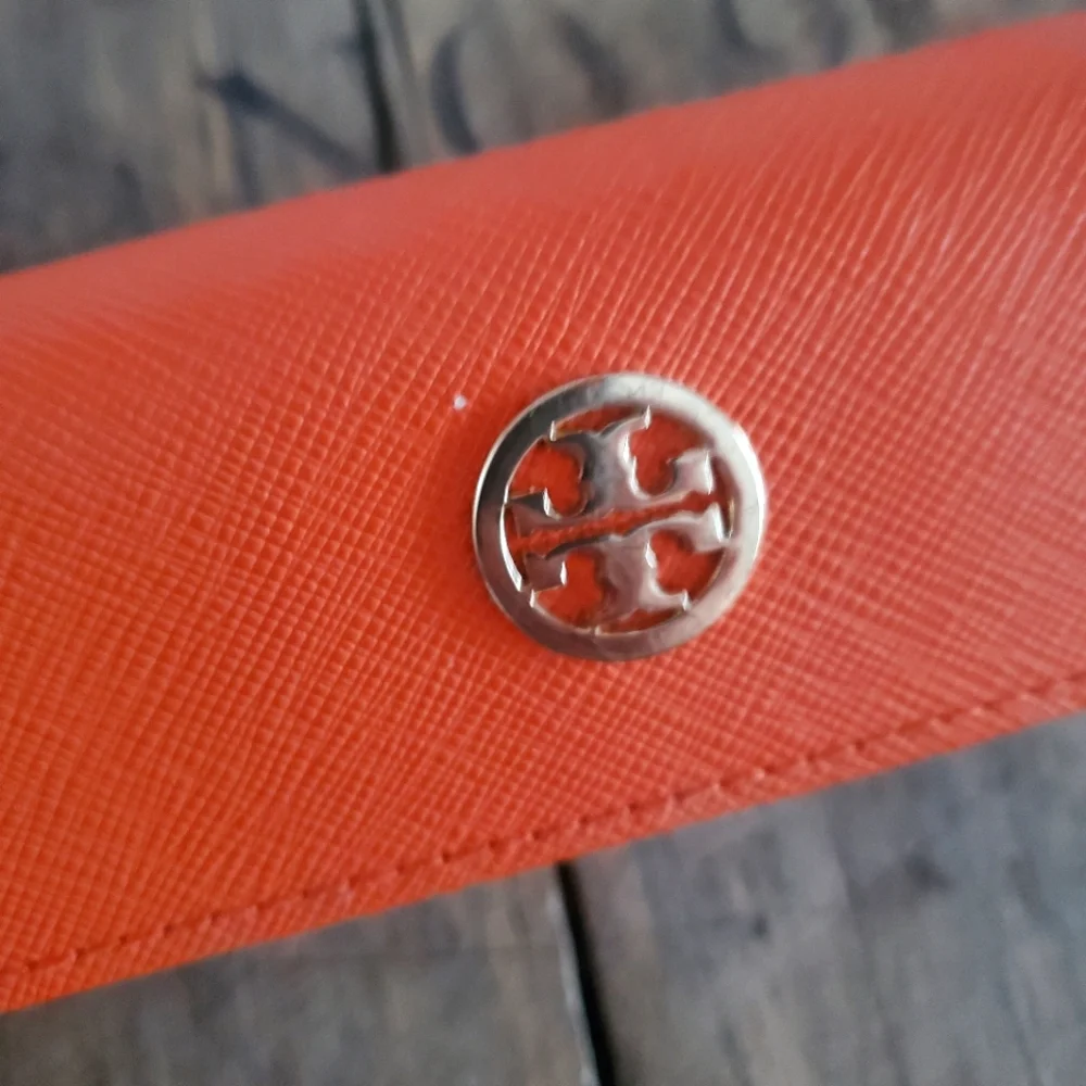 🔥TORY BURCH Rusty Orange‎ Signature Logo Eyeglass | Sunglass Case | Storage